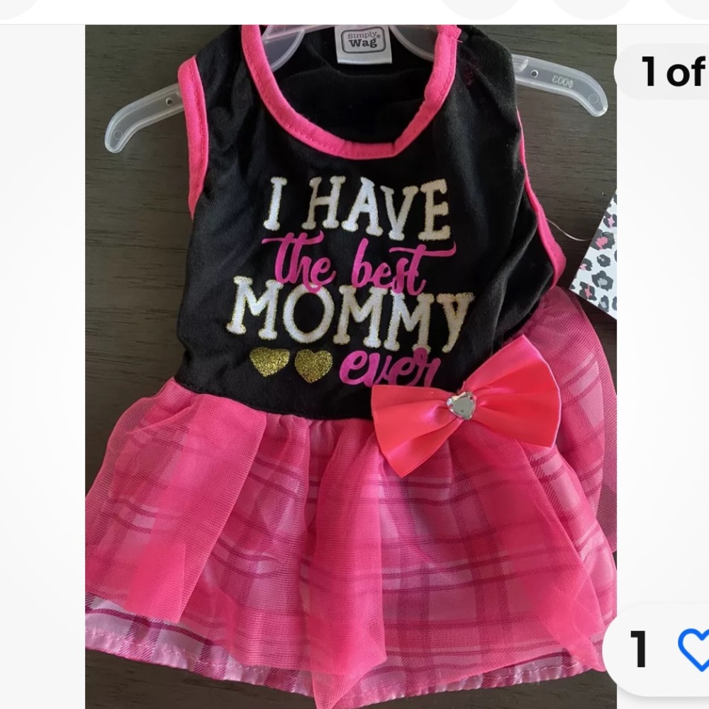 SIMPLY WAG BLACK AND PINK "I HAVE THE BEST MOMMY EVER" DRESS
Puppy/Dog XSMALL
